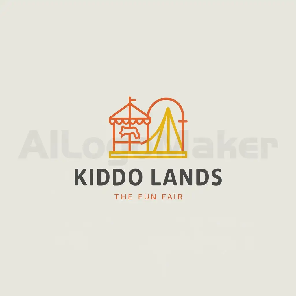 a logo design,with the text "Kiddo Lands", main symbol:Fun Fair,Minimalistic,clear background