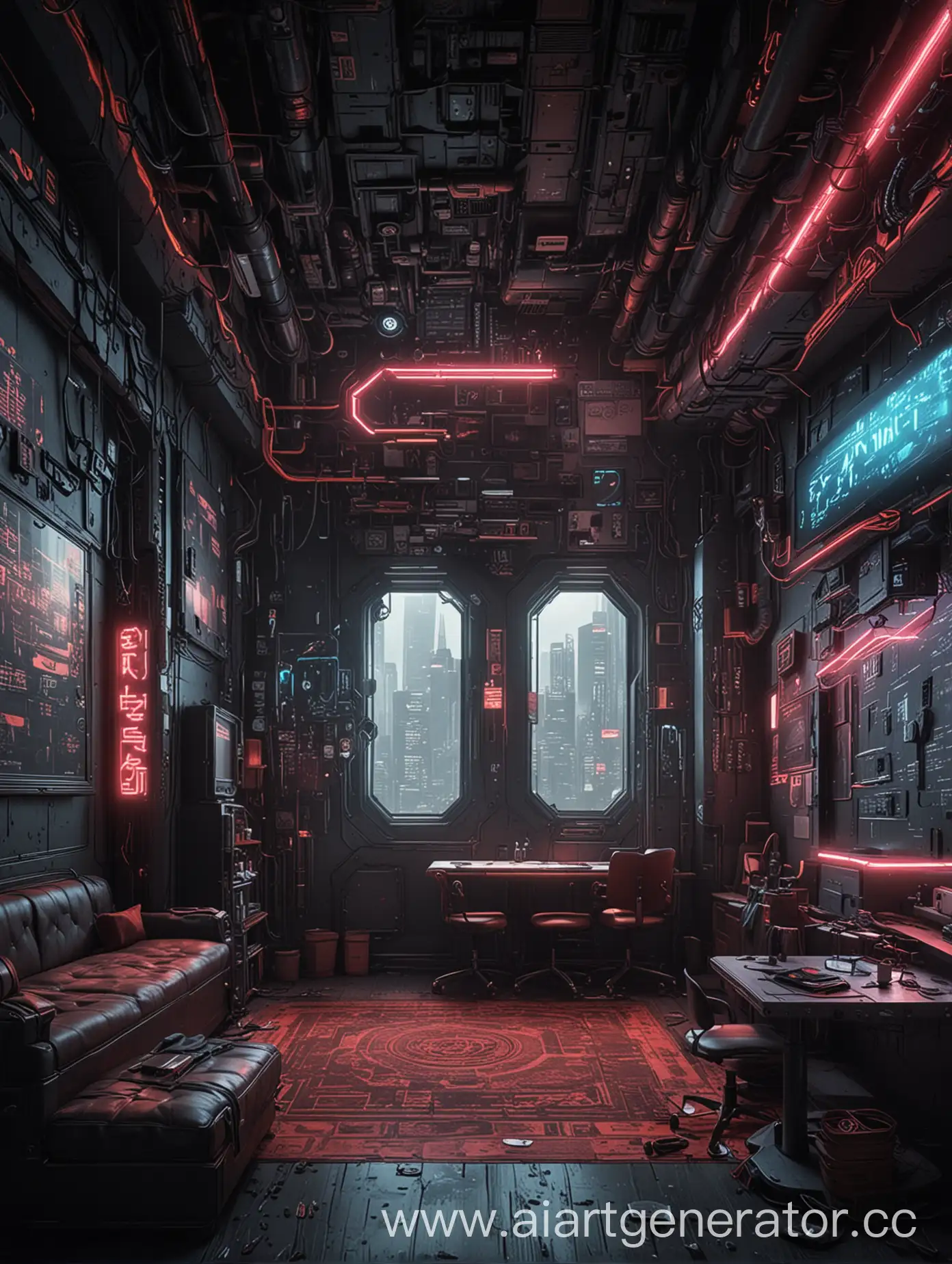 Futuristic-Cyberpunk-Interior-Design-with-Neon-Lights-and-HighTech-Elements