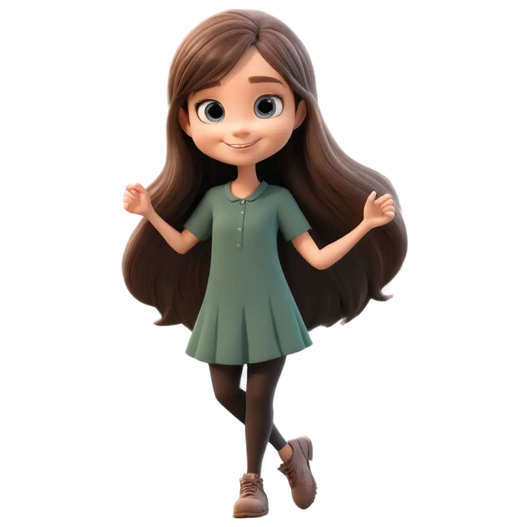 Adorable-Cartoon-Girl-PNG-Create-Charming-Digital-Illustrations-with-HighQuality-Transparency