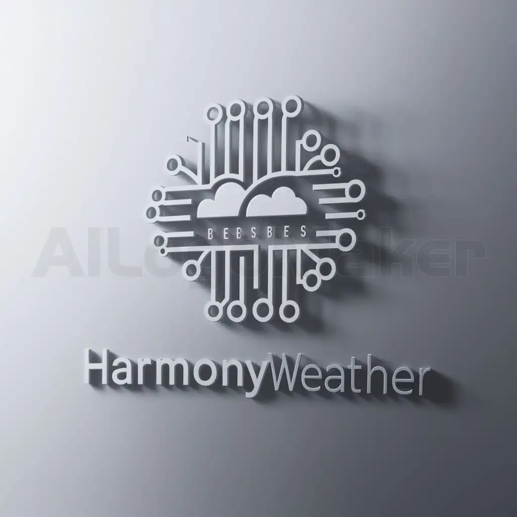 a logo design,with the text "HarmonyWeather", main symbol:science and technology,Minimalistic,be used in Others industry,clear background