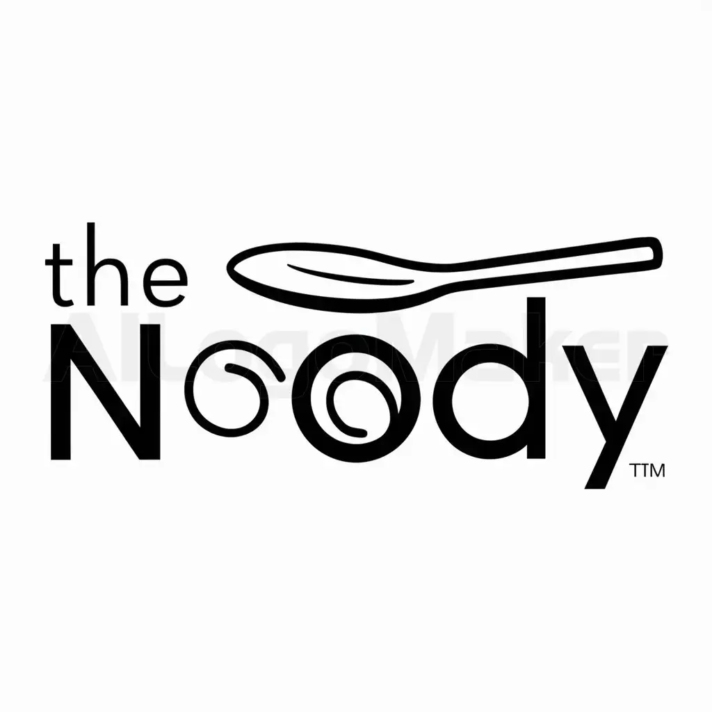 a logo design,with the text "the noody", main symbol:spoon,Moderate,be used in Restaurant industry,clear background