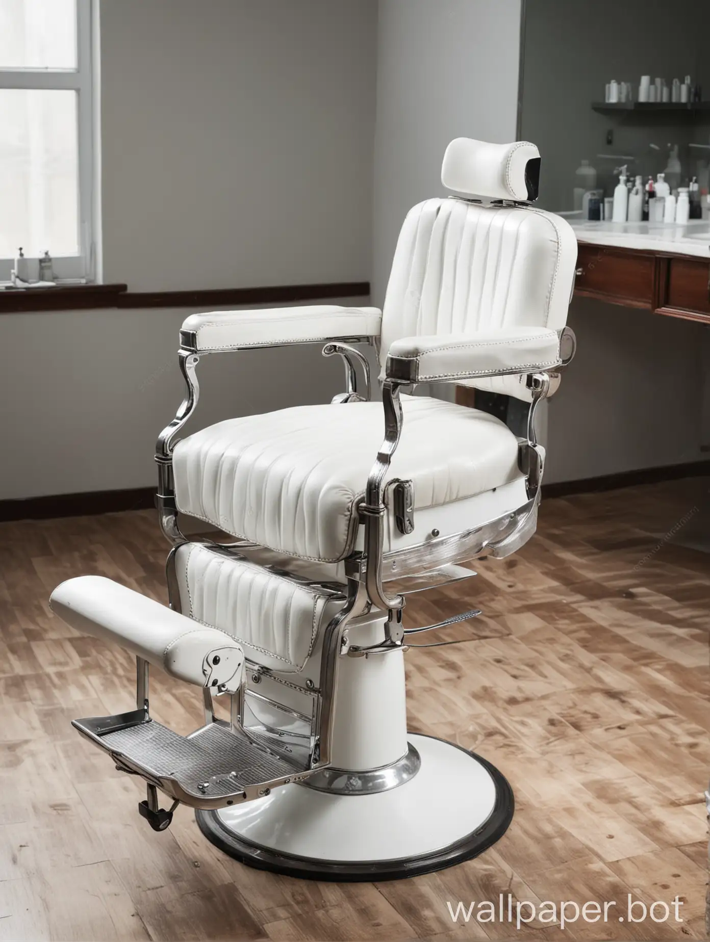 white barber chair stock photo