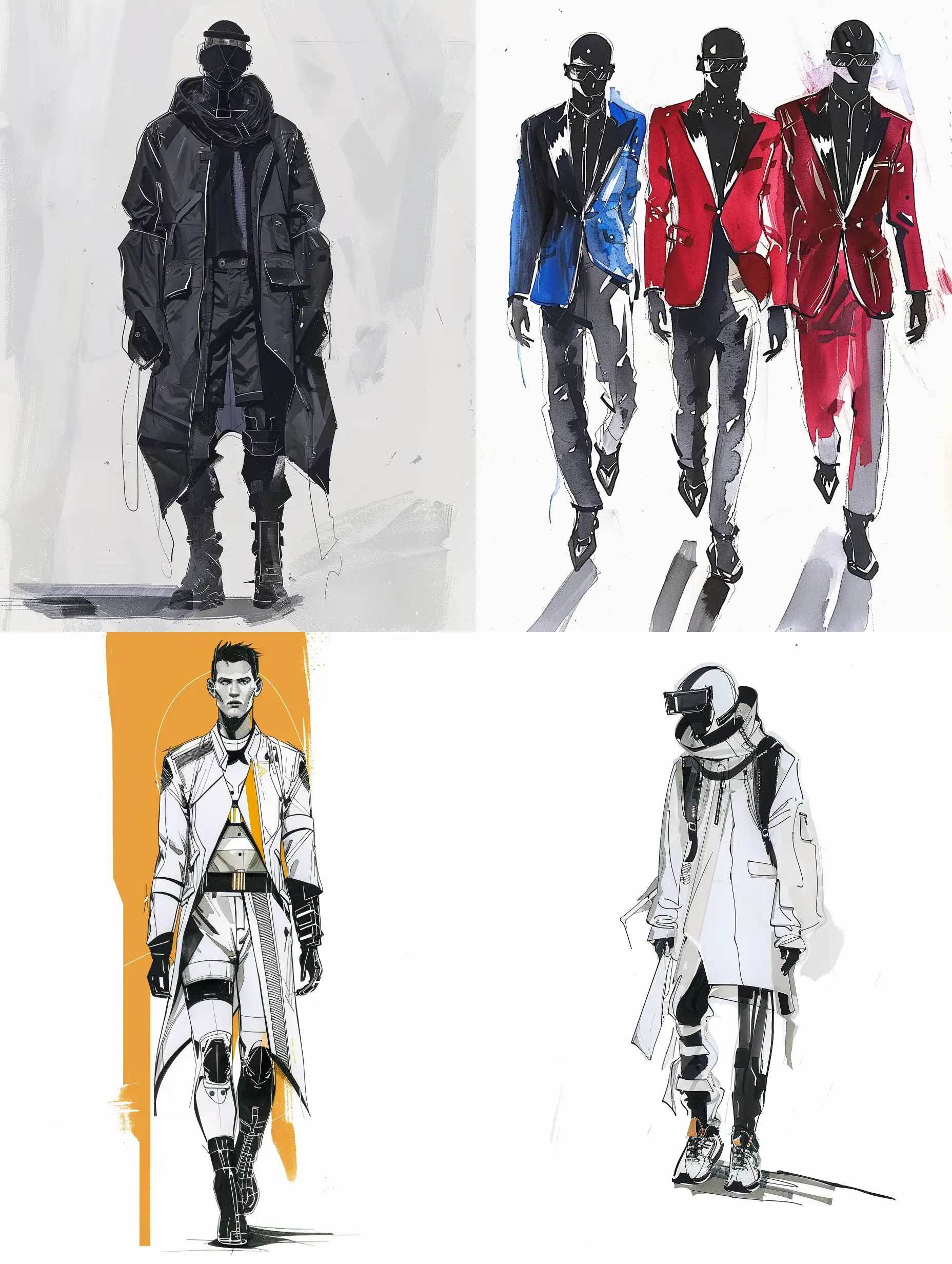 Futuristic-Male-High-Fashion-Inspired-by-The-ThreeBody-Problem-Minimalist-Runway-Sketches