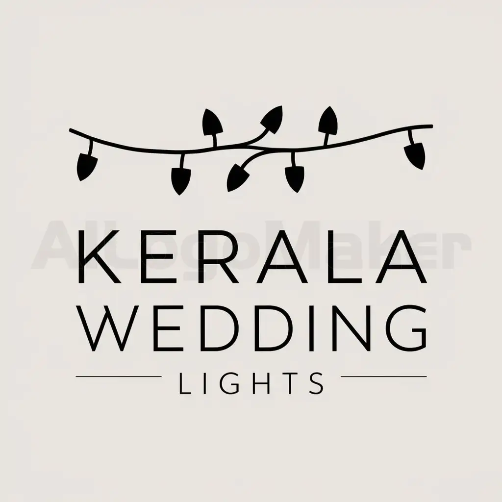 a logo design,with the text "Kerala wedding lights", main symbol:Lights,Moderate,be used in Events industry,clear background