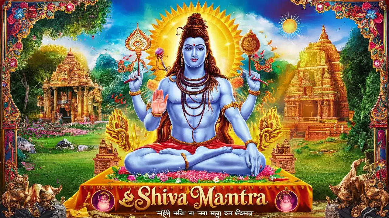 Shiva Mantra Divine Lord Amidst Colorful Splendor