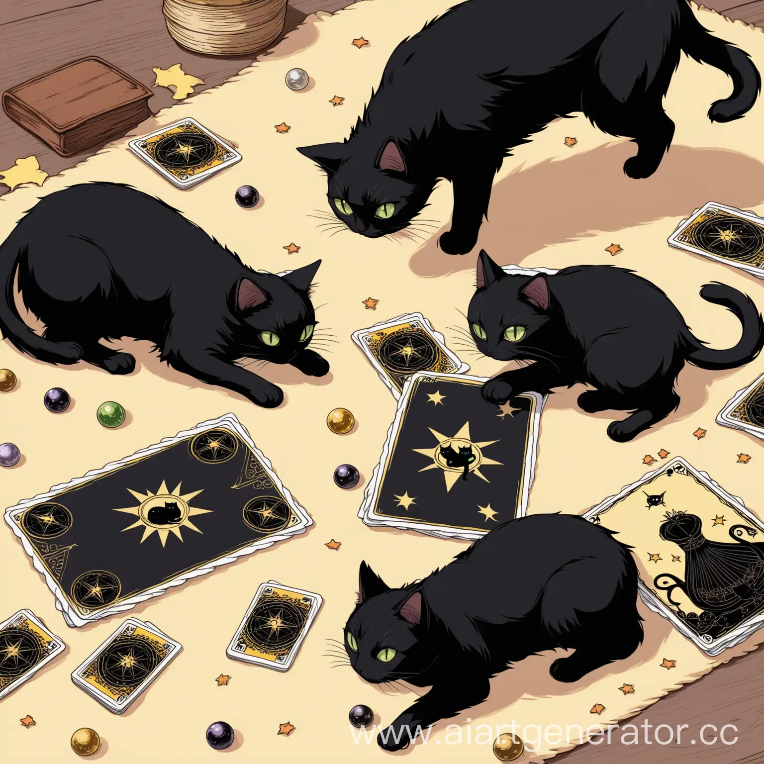 Black-Cats-with-Tarot-Cards