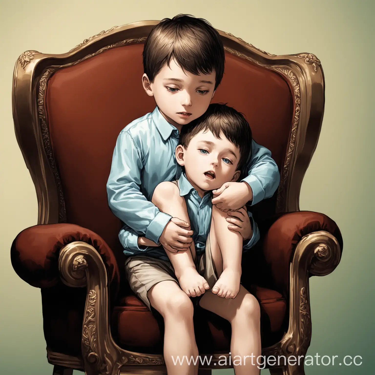 Brothers-Bonding-Twin-Boys-Sharing-a-Chair-Moment