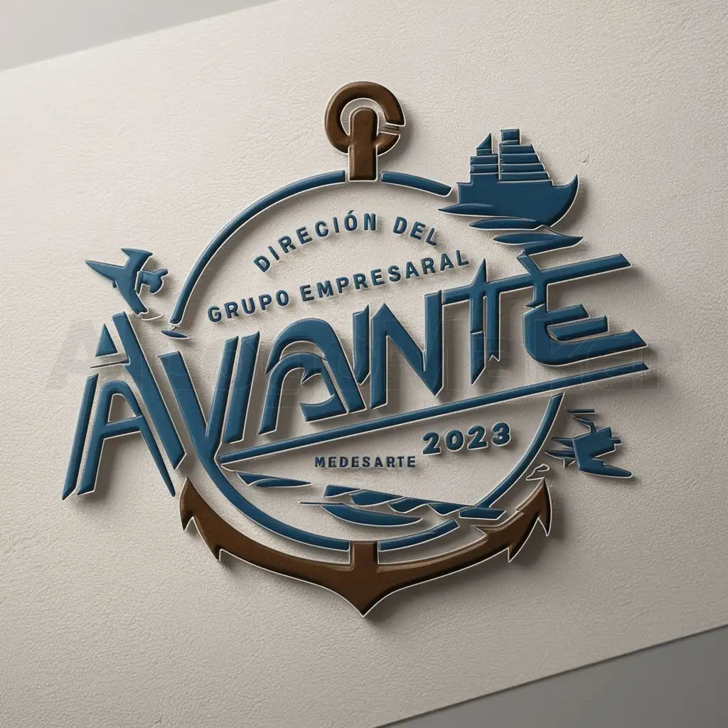 LOGO-Design-for-DIRECCIN-DEL-GRUPO-EMPRESARIAL-AVANTE-Nautical-Theme-with-Blue-and-White-Colors