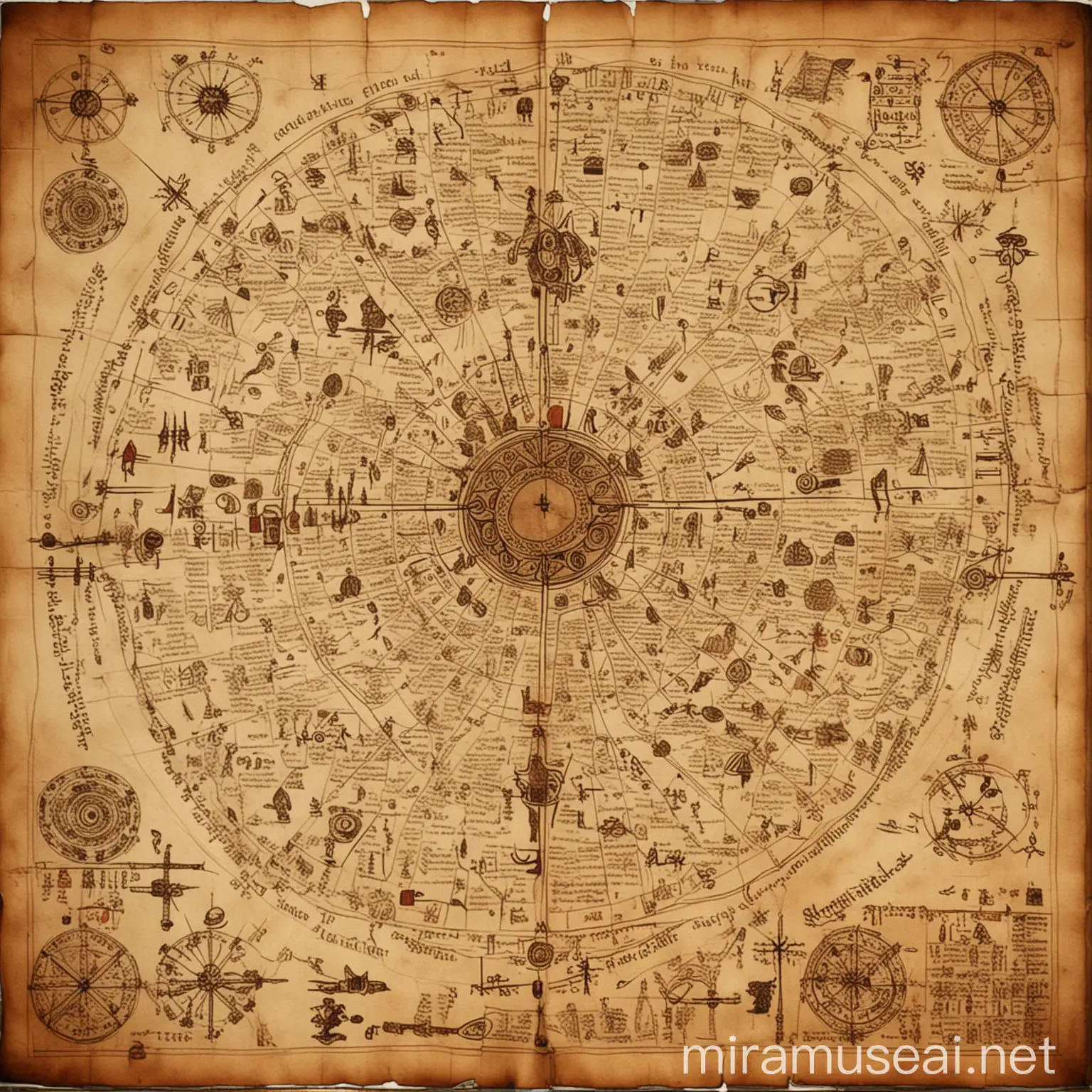 Ancient manuscript or strategy map