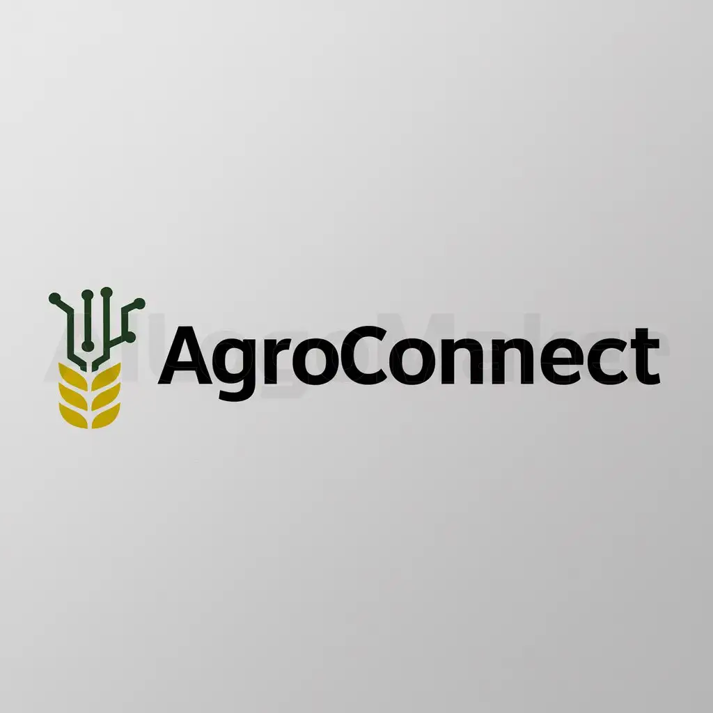 a logo design,with the text "AgroConnect", main symbol:digitalization of the agriculture,Moderate,clear background