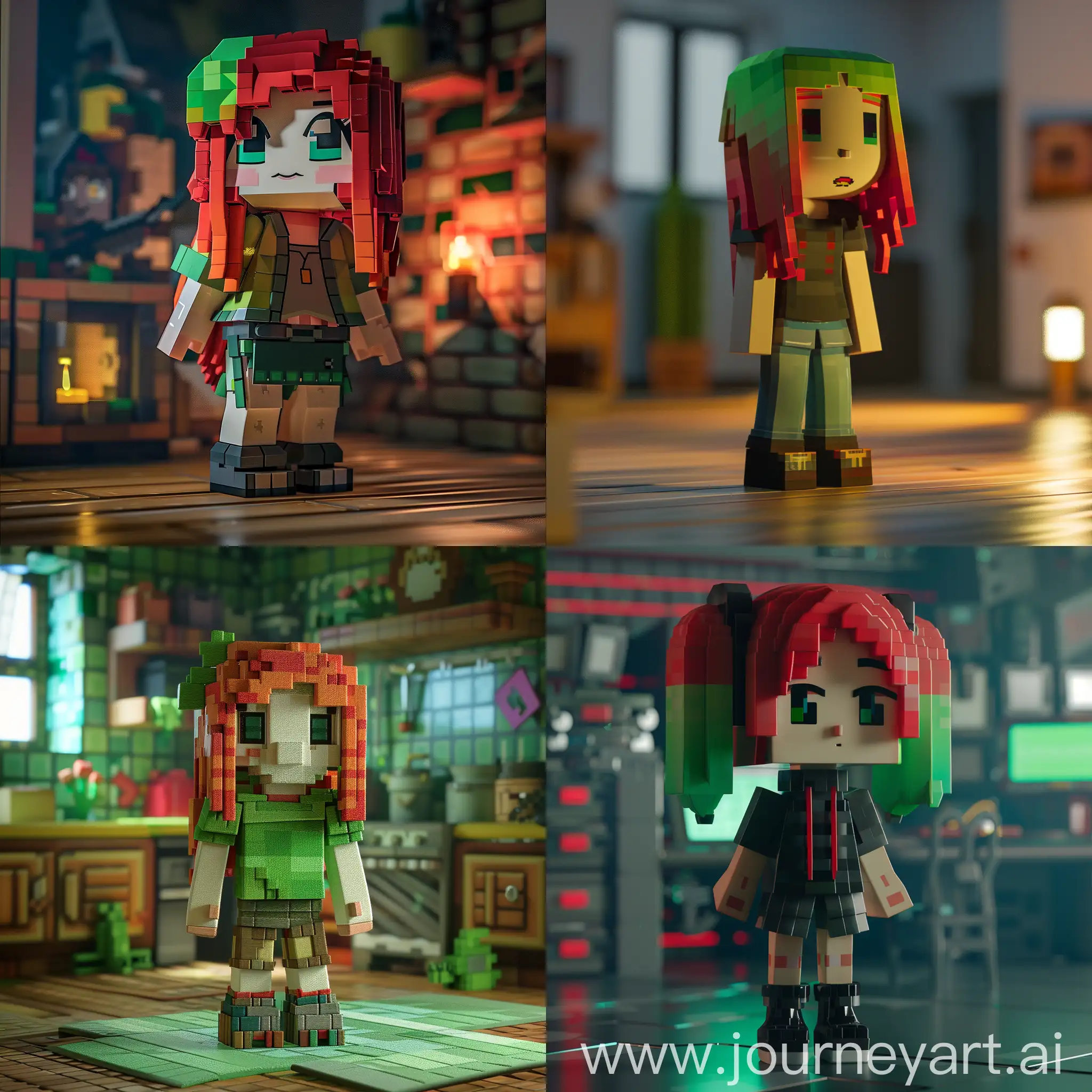 3D-Minecraft-Girl-with-Red-and-Green-Hair-Standing-in-Room