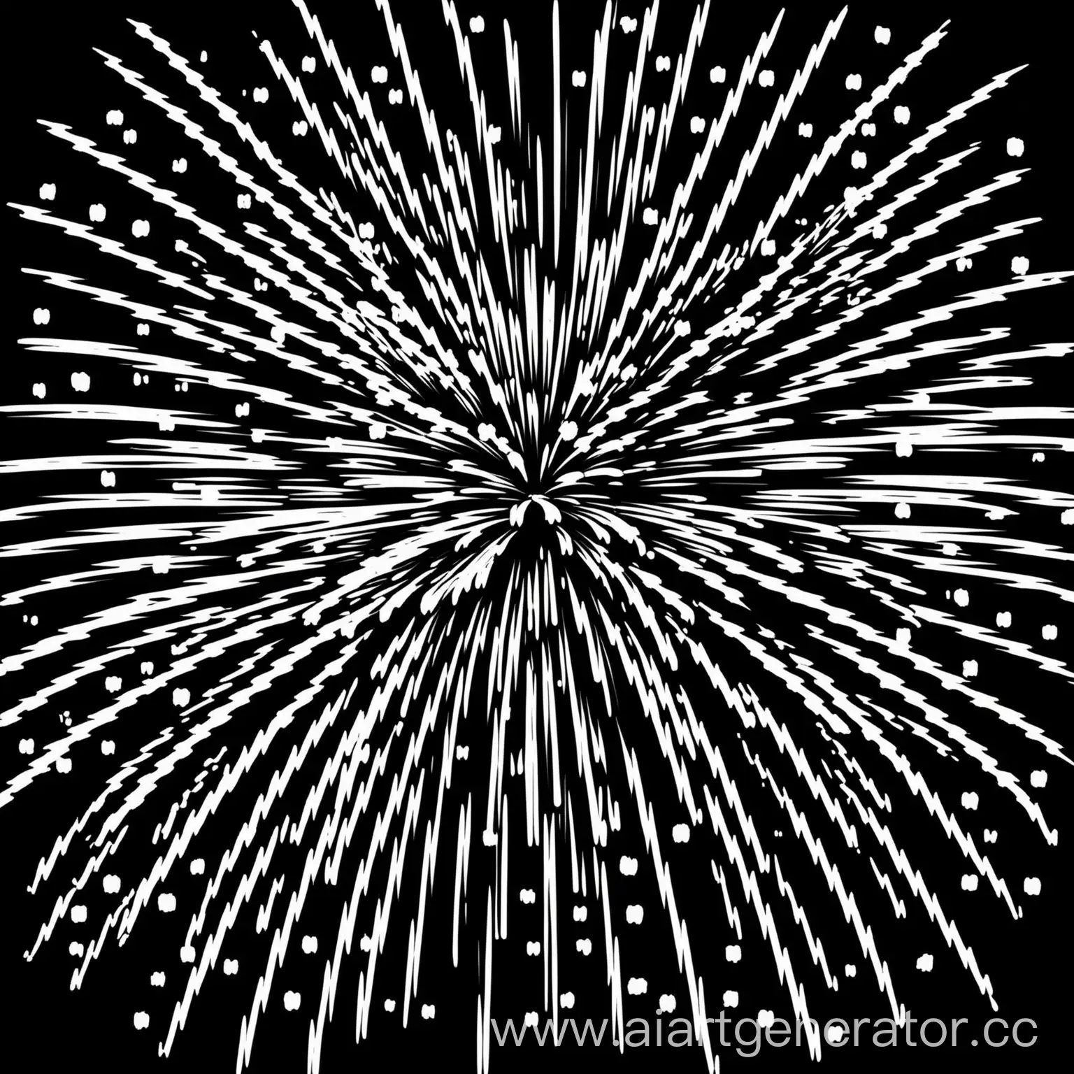 Fireworks ONE Black and White Vector Small Detail