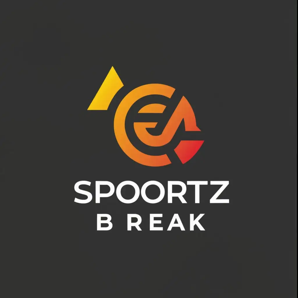 a logo design,with the text "sportz break", main symbol:whistle letters “ea",Moderate,be used in sports industry,clear background