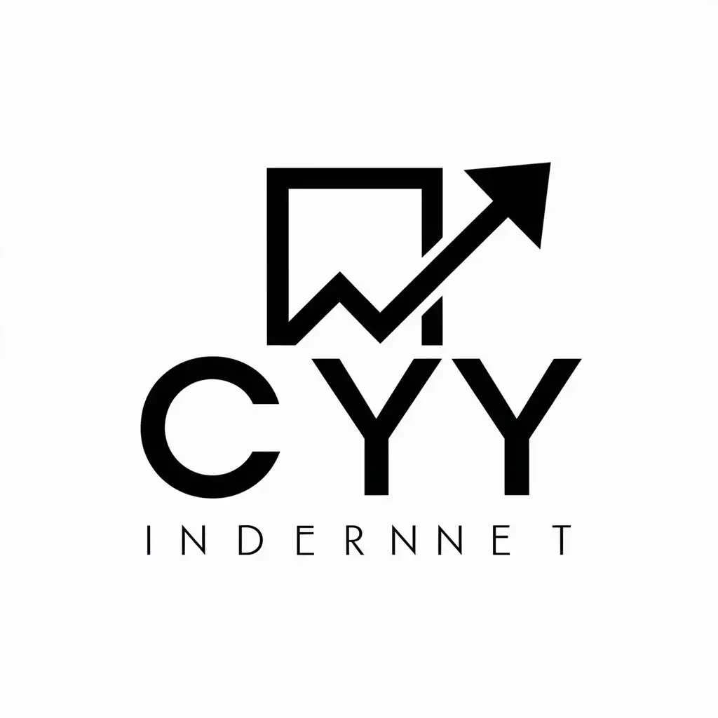 a logo design,with the text "CY", main symbol:square arrow,Minimalistic,be used in Internet industry,clear background