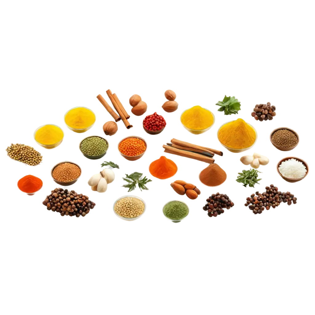 spices,pulses,white background