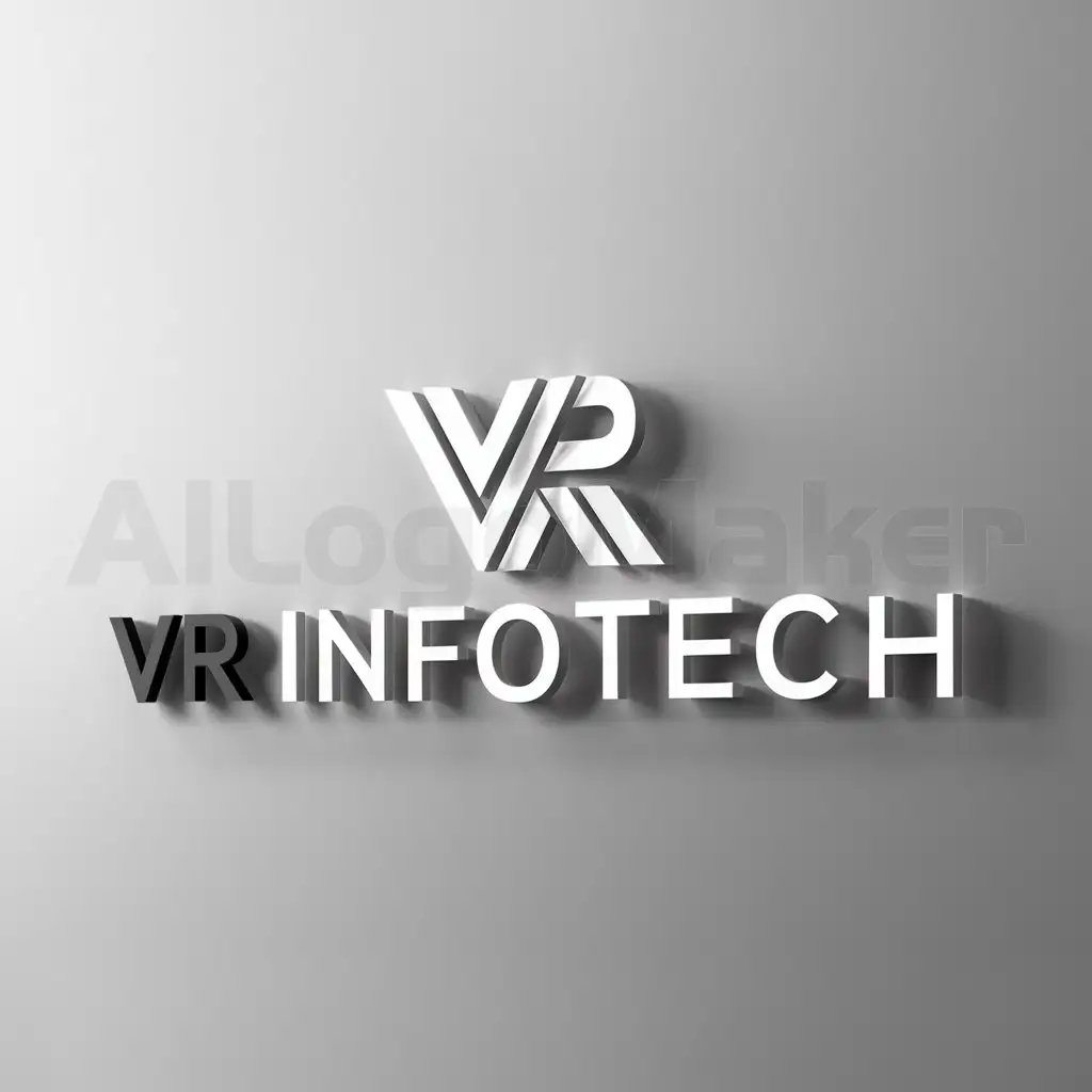 a logo design,with the text "VR Infotech", main symbol:VR Infotech,Moderate,be used in Technology industry,clear background