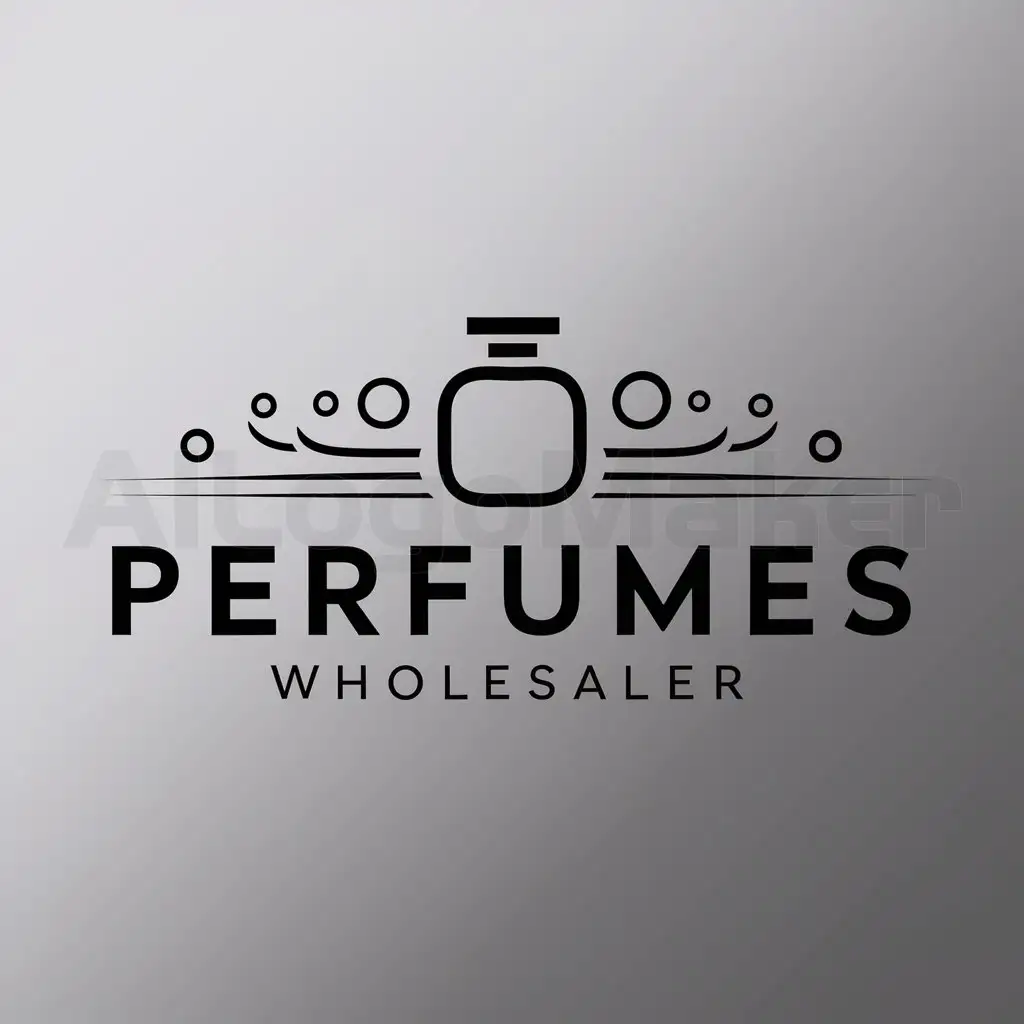 LOGO-Design-For-Perfumes-Wholesaler-Elegant-Perfume-Bottle-Emblem-on-Clean-Background