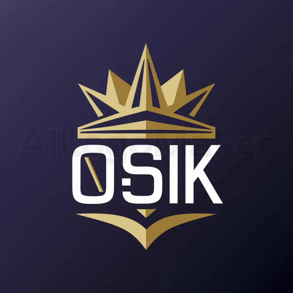 LOGO-Design-for-OIK-Regal-Crown-Above-Blue-Background-with-White-Lines