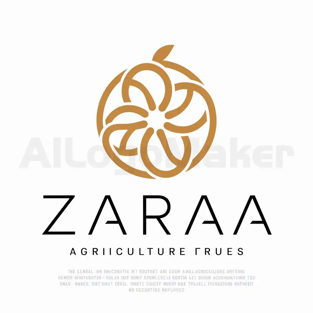 a logo design,with the text "zaraa", main symbol:orang,complex,be used in agriculutre industry,clear background