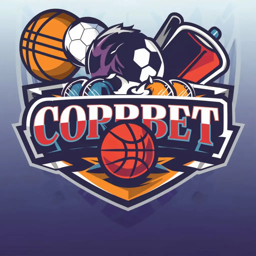 a logo design,with the text 'CORPBET', main symbol:Sport, NBA, MLB, NHL,complex,clear background, business