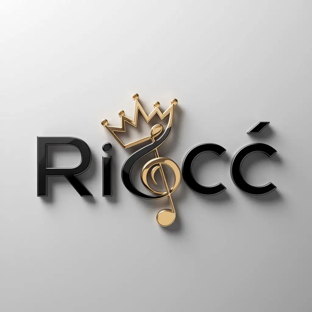 a logo design,with the text "RIC娱乐", main symbol:crown music,Moderate,be used in Entertainment industry,clear background