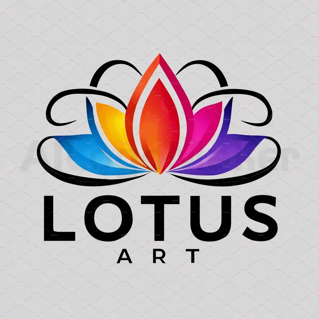 LOGO-Design-For-Lotus-Art-Elegant-Lotus-Symbol-in-Poster-and-Gift-Industry