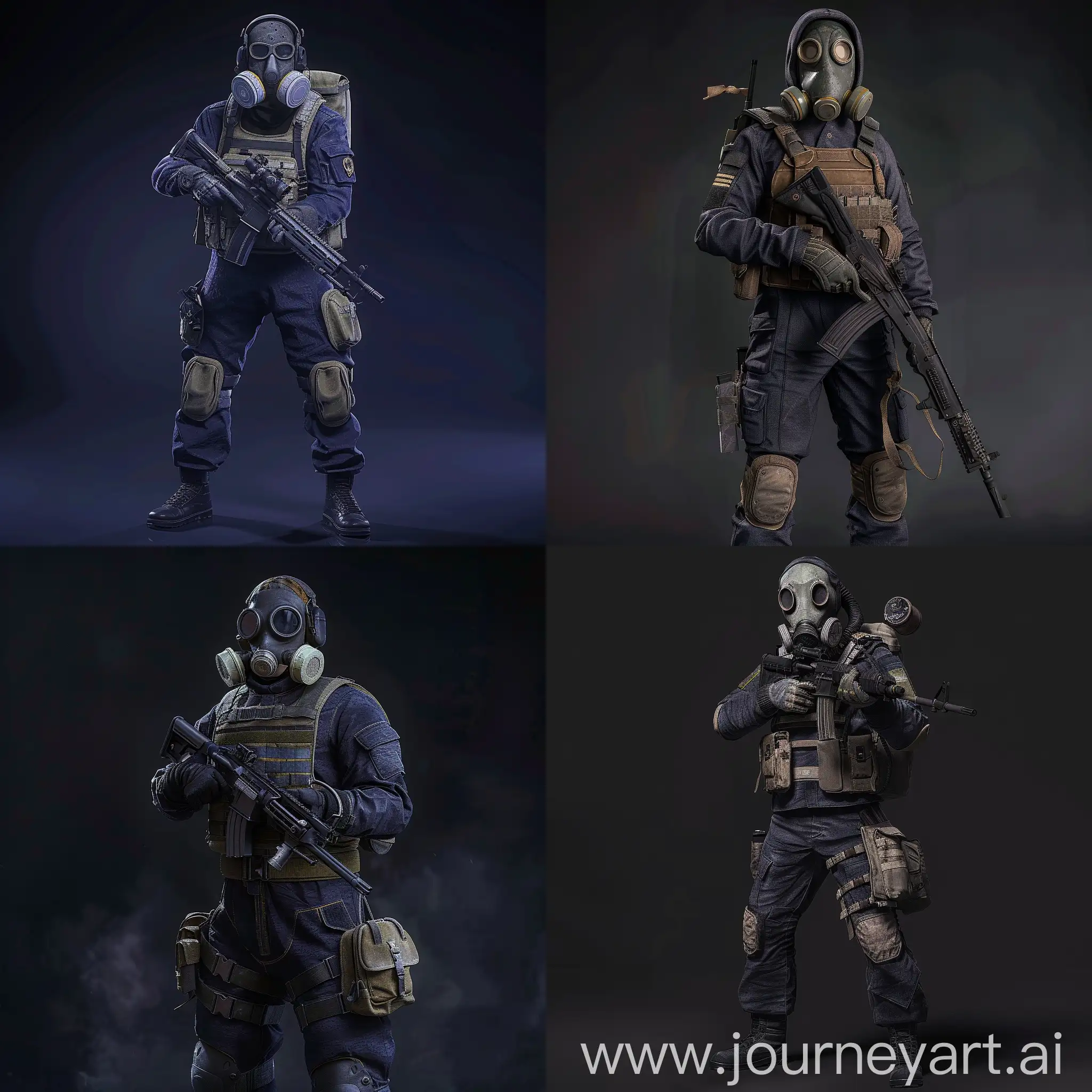 Soldier-in-Dark-Purple-Military-Jumpsuit-with-Gas-Mask-and-Sniper-Rifle