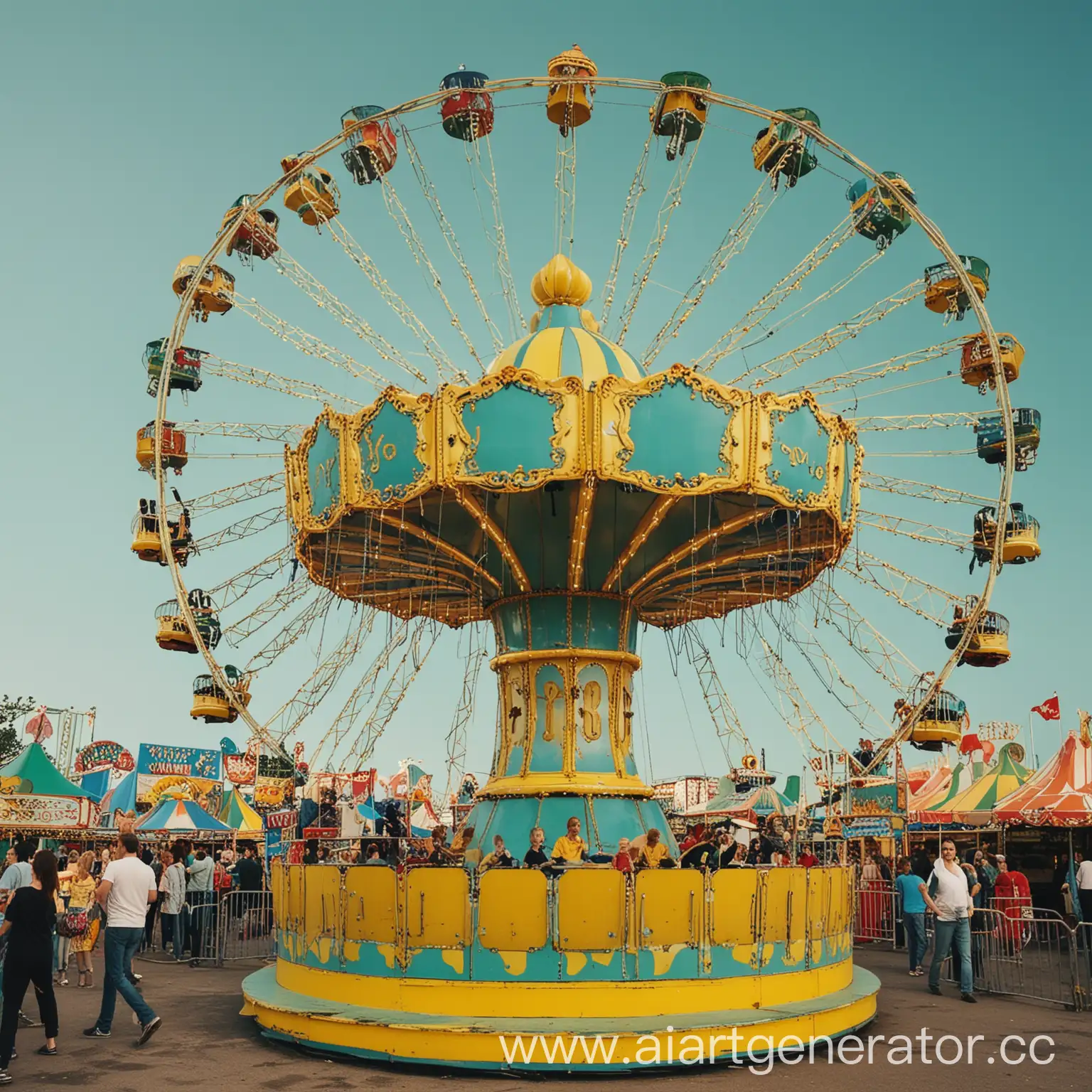 Colorful-Funfair-with-Yellow-Green-and-Blue-Joy