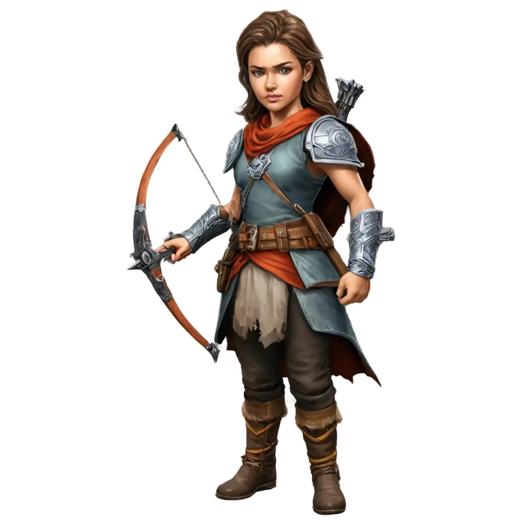 Female-Halfling-Ranger-Captain-PNG-Image-with-Crossbow-Fantasy-Style