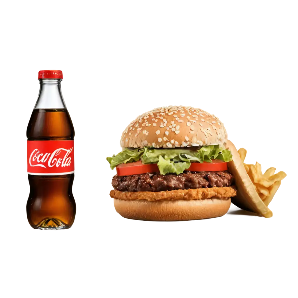 Delicious-Burger-with-Coca-Cola-PNG-Image-Appetizing-Visuals-for-Food-Blogs-and-Menus