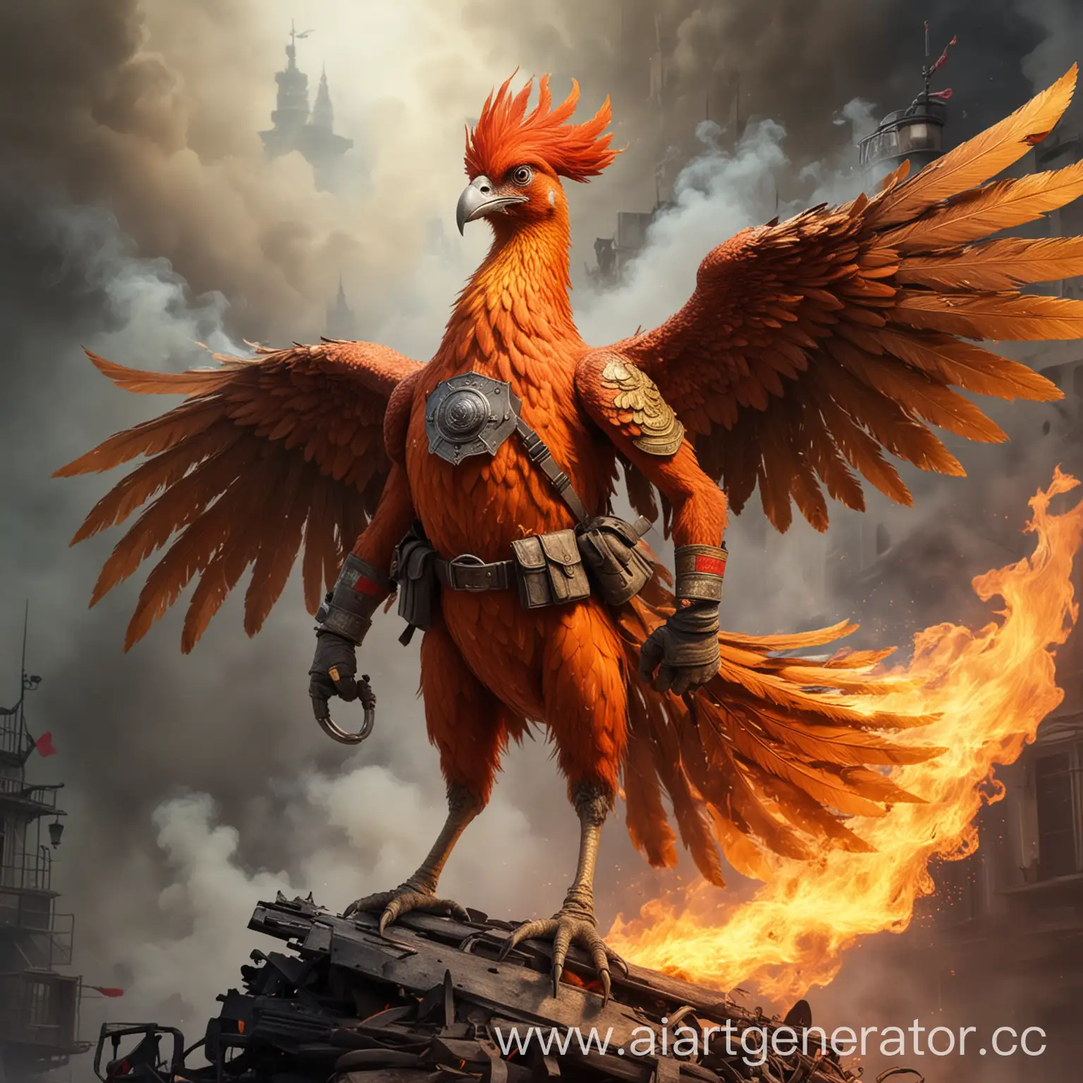 Phoenix-Bird-as-a-Fireman-Majestic-Mythical-Creature-Fighting-Flames