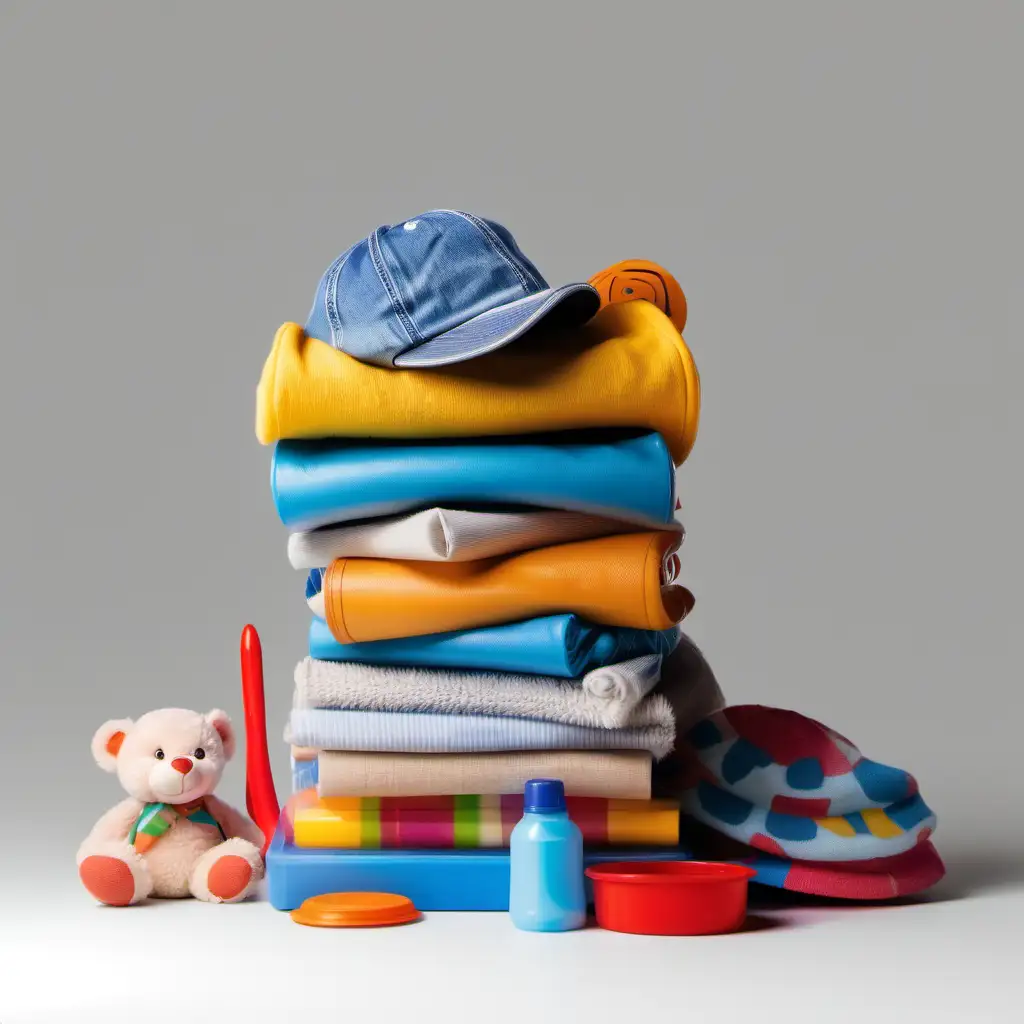 Stack-of-Childrens-Items-on-Transparent-Background