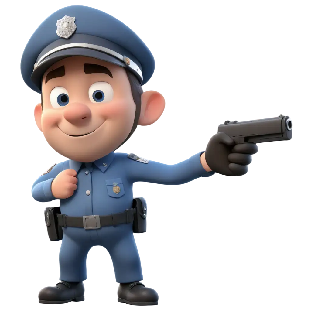cartoon policeman 3d