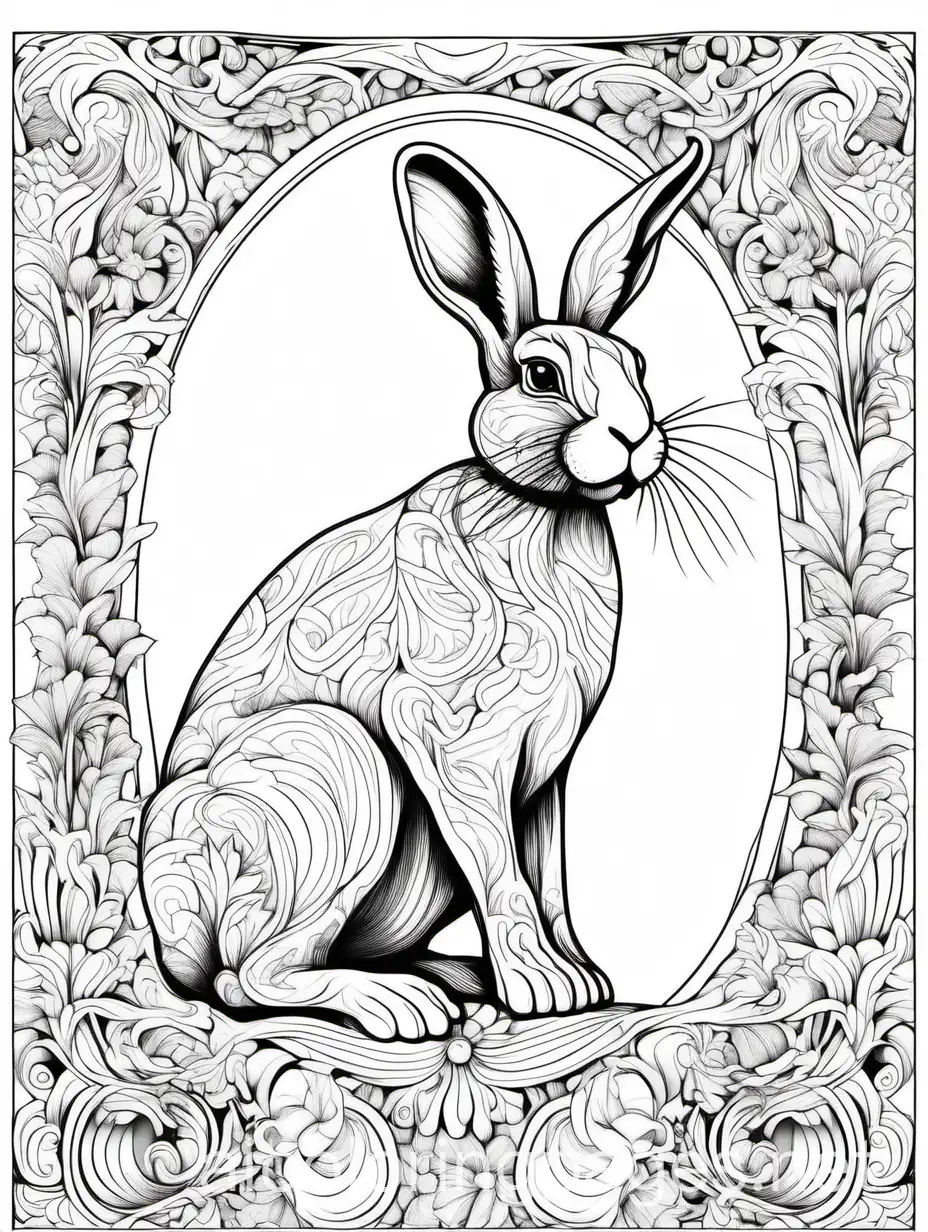 Majestic-Rabbit-Line-Art-Dramatic-Black-and-White-Coloring-Page