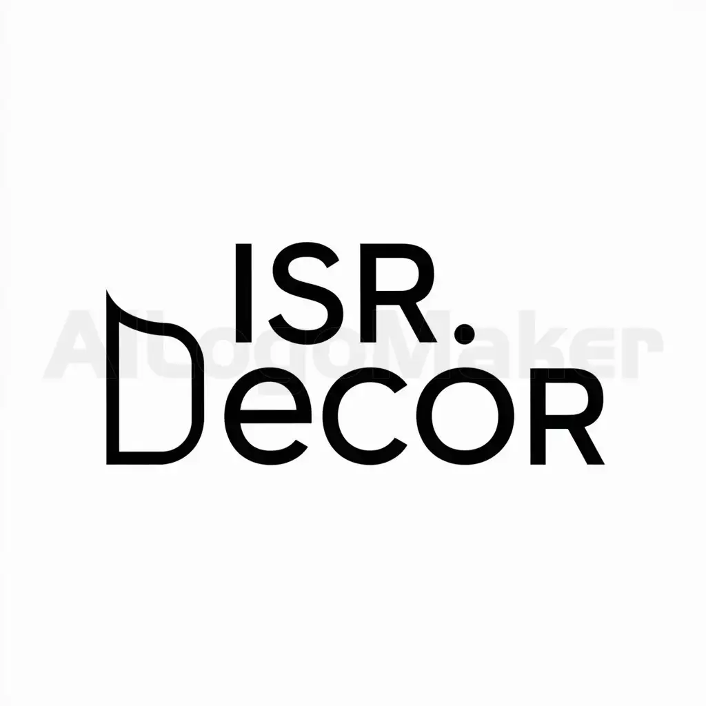 a logo design,with the text "ISR DECO", main symbol:DECOR,Minimalistic,clear background