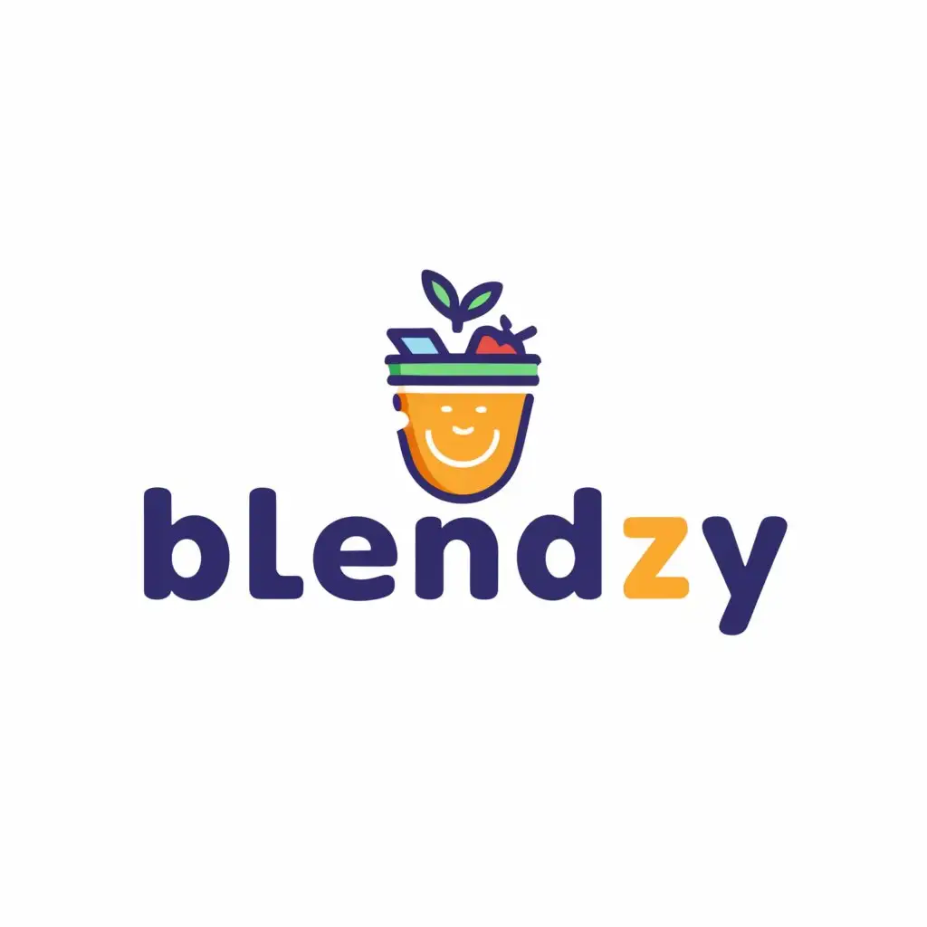a logo design,with the text "Blendzy", main symbol:Smoothie with fresh fruits and ice cubes,Moderate,be used in Others industry,clear background