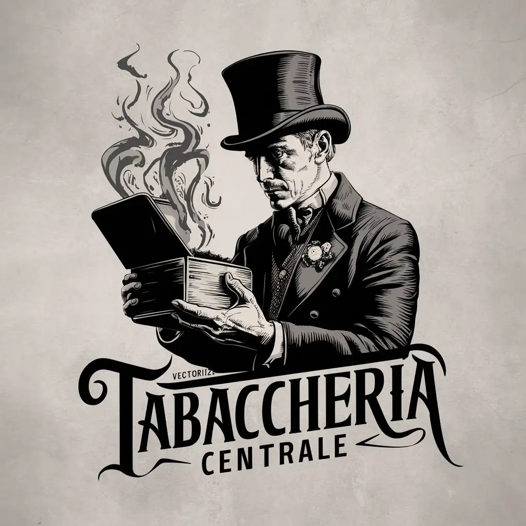 vectorized, cinematic, high detailed, complex, logo for a tobacco shop called Tabaccheria Centrale without using tobacco and cigarettes images