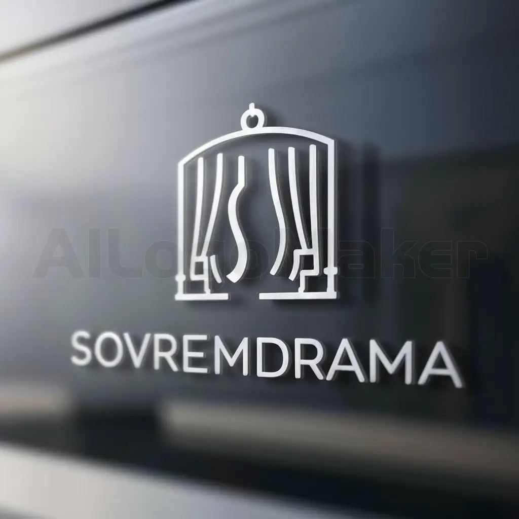 a logo design,with the text "SovremDrama", main symbol:Theater,complex,be used in Others industry,clear background