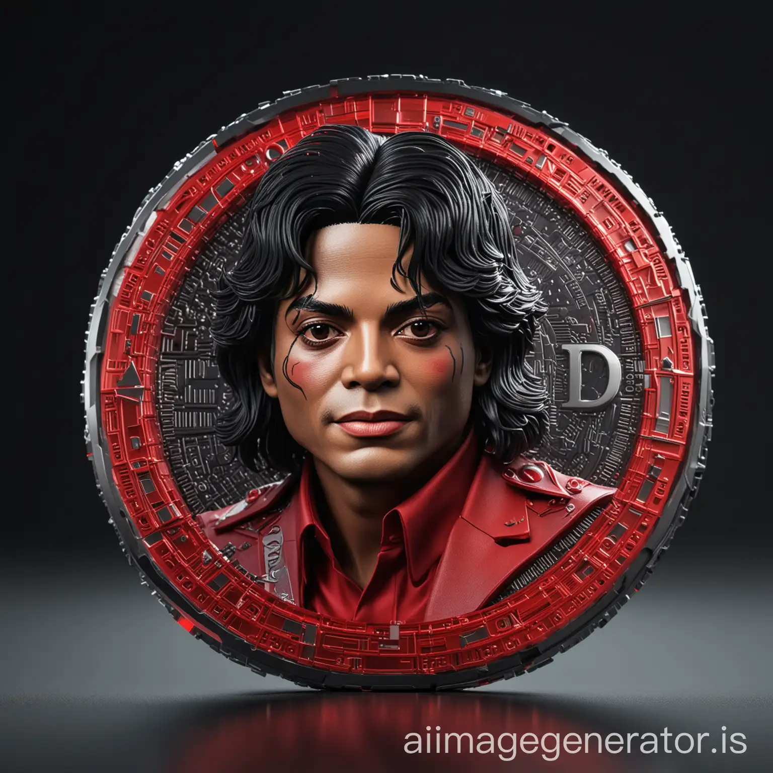 Futuristic-Black-and-Red-Cryptocurrency-Token-with-3D-Michael-Jackson-Design