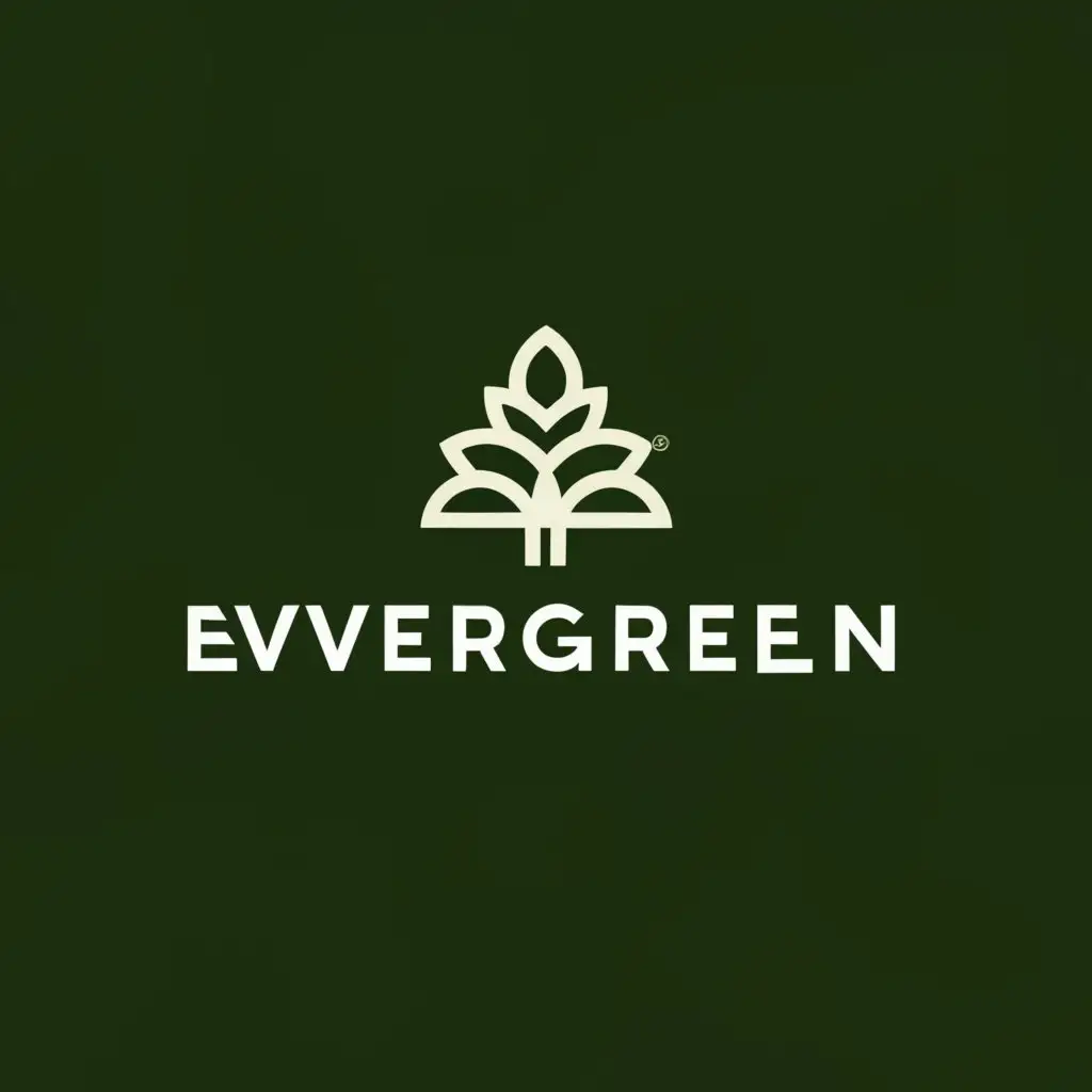 a logo design,with the text "Evergreen", main symbol:A simple Evergreen tree,Minimalistic,be used in Technology industry,clear background