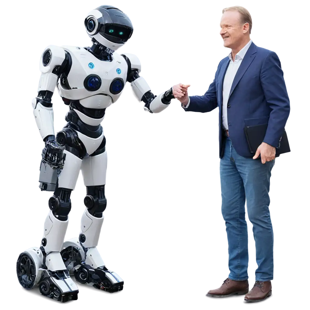 john chambers with a robot