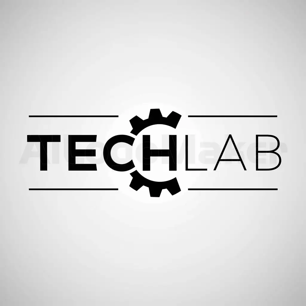 a logo design,with the text "TechLab", main symbol:Gear,Minimalistic,be used in Technology industry,clear background