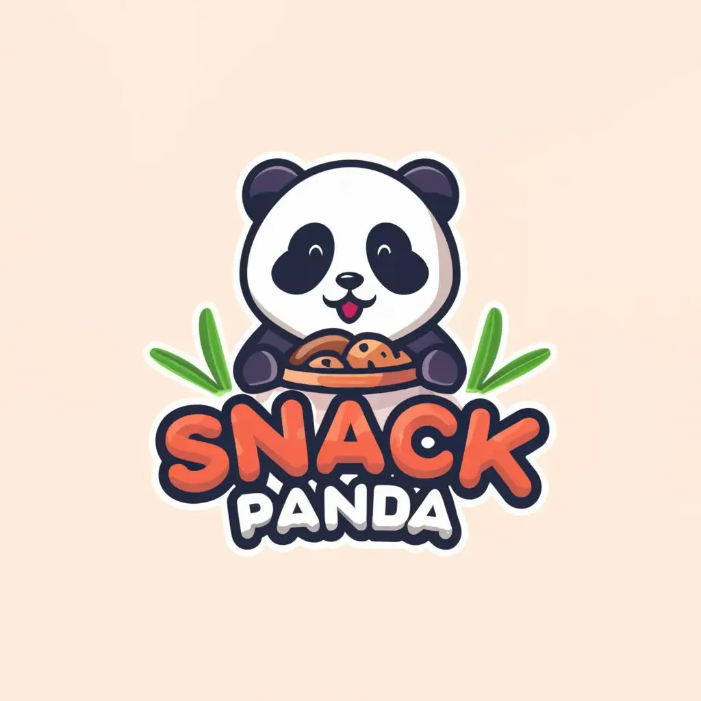 a logo design,with the text "Snack Panda", main symbol:a panda eating snacks,Moderate,be used in Restaurant industry,clear background