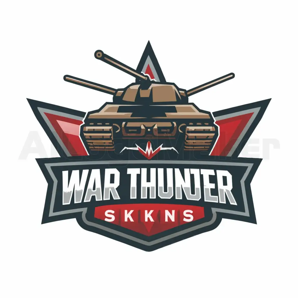 a logo design,with the text "Logo for the War Thunder group with the name WT skins", main symbol:Tank airplane helicopter,complex,be used in Others industry,clear background