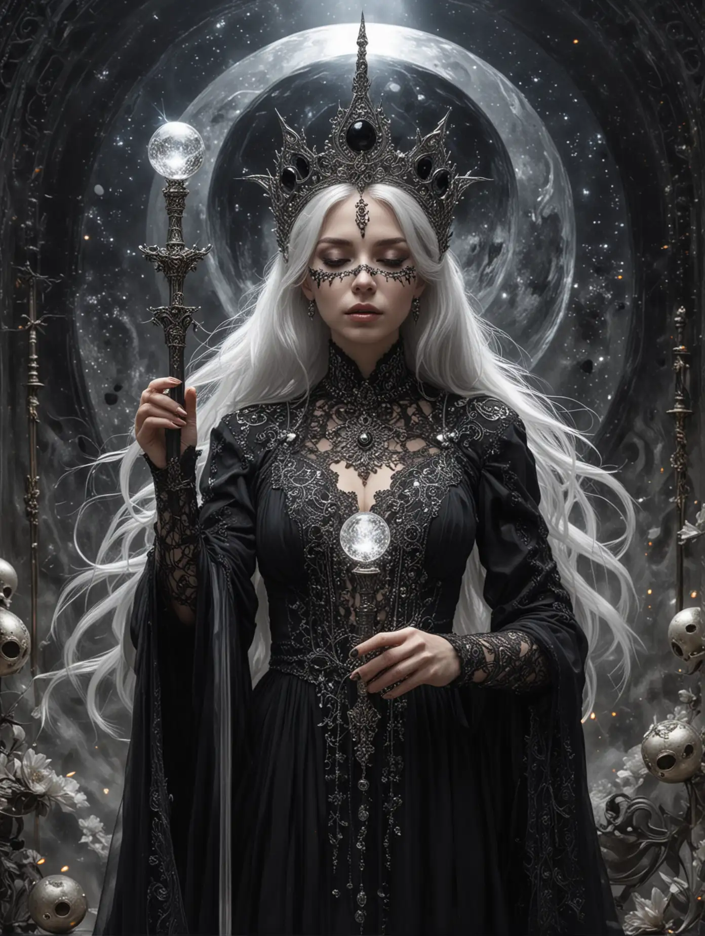Mystical-Woman-Oracle-with-Silver-Sword-and-Crystal-Ball-in-Cosmos