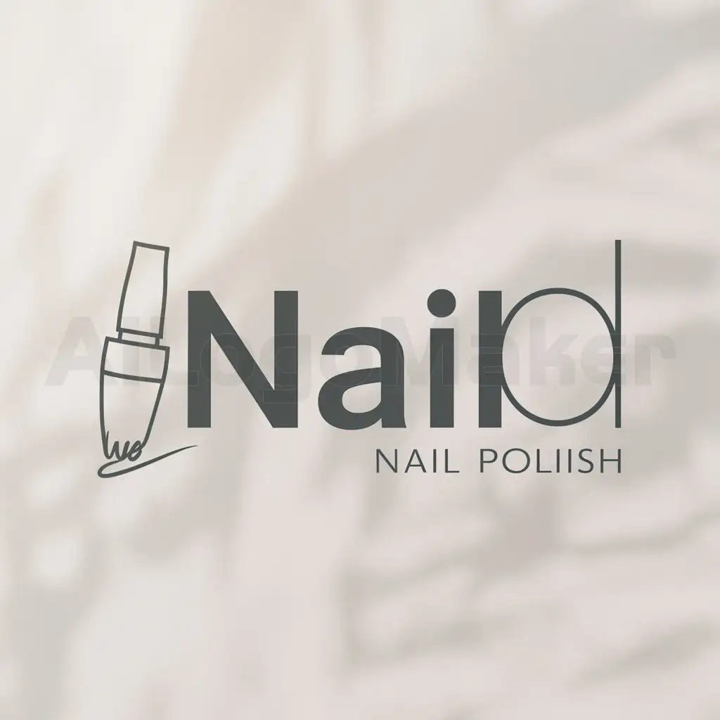 a logo design,with the text "nail", main symbol:nail polish brush, line art,Moderate,clear background