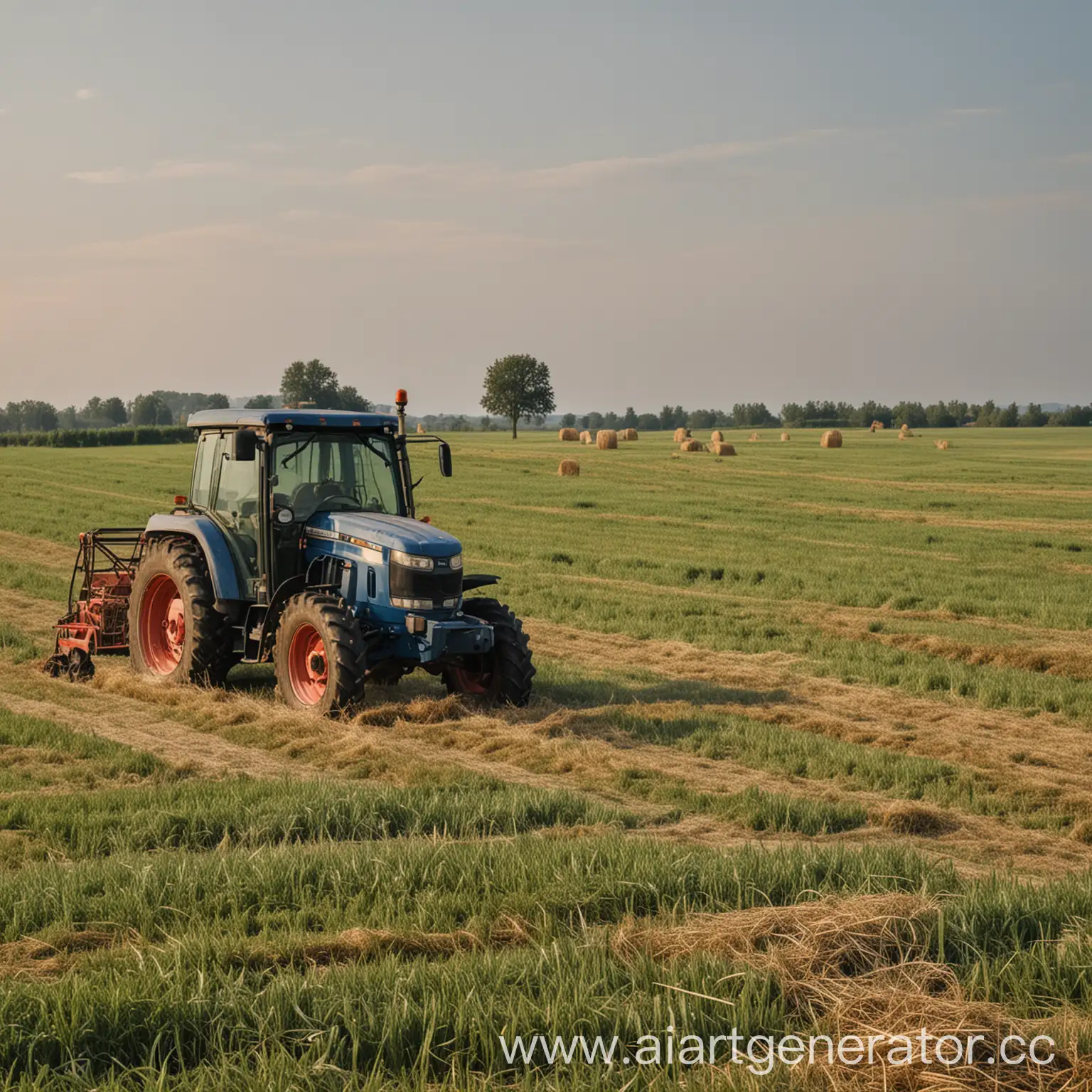 Rustic-Scene-Tractor-and-Hay-in-Field
