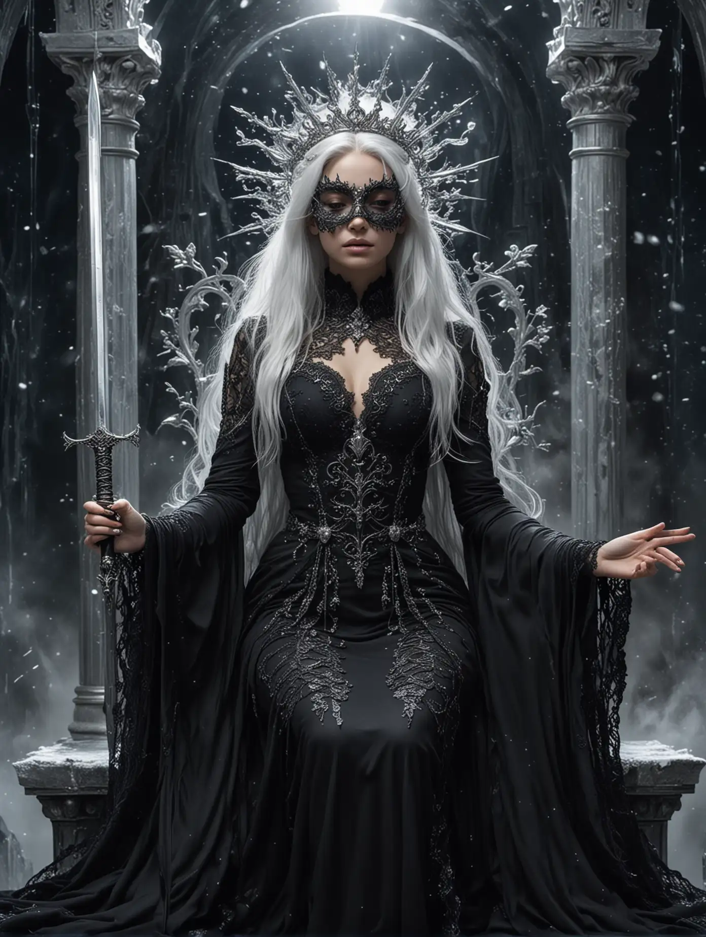 Goddess-of-the-Cosmos-Enthroned-in-Ice-with-Silver-Sword