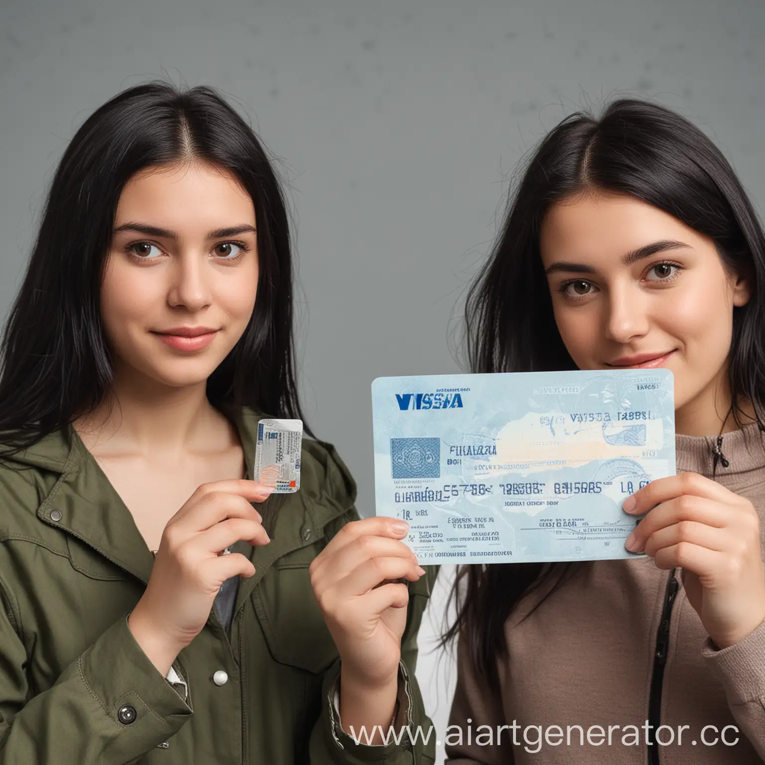 Two-DarkHaired-Girls-Receiving-Visa-in-Canada-Immigration-Success-Moment