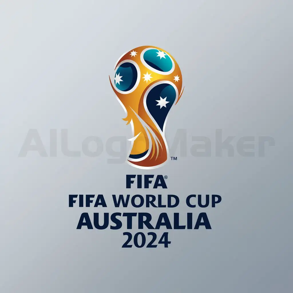 a logo design,with the text "FIFA World Cup Australia 2024", main symbol:Australia National Colors Golden Wattle Football,Moderate,clear background